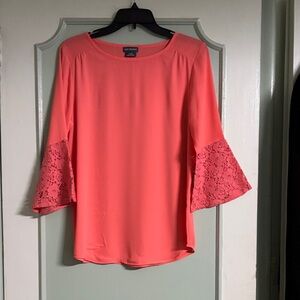 Van Heusen Coral Lace Sleeve Blouse